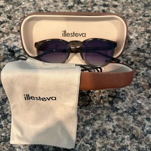 Illesteva Tortoise Sunglasses with Purple Lenses